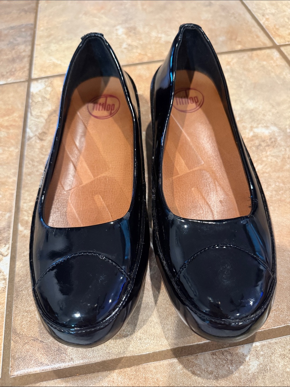 Fitflop Patent Leather Platform 6.5
